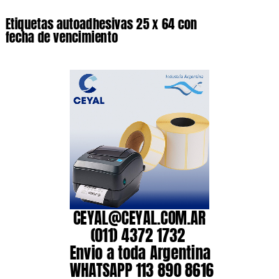 Etiquetas autoadhesivas 25 x 64 con fecha de vencimiento