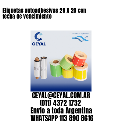 Etiquetas autoadhesivas 29 X 20 con fecha de vencimiento