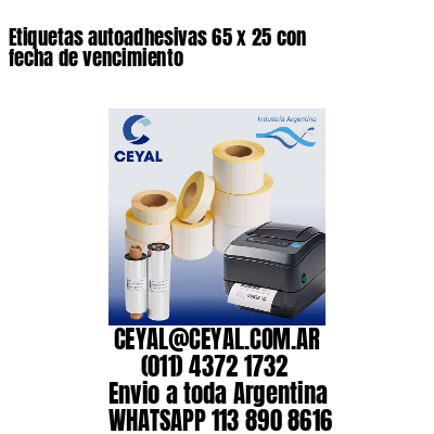 Etiquetas autoadhesivas 65 x 25 con fecha de vencimiento