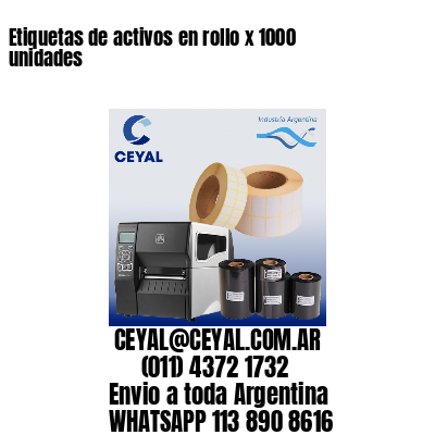 Etiquetas de activos en rollo x 1000 unidades