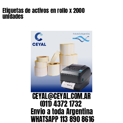 Etiquetas de activos en rollo x 2000 unidades