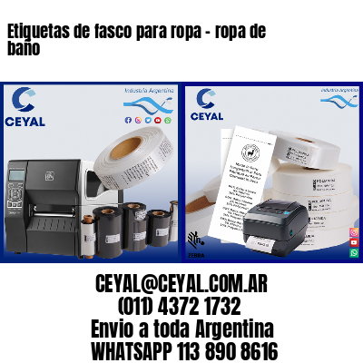 Etiquetas de fasco para ropa – ropa de baño