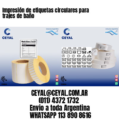 Impresión de etiquetas circulares para trajes de baño