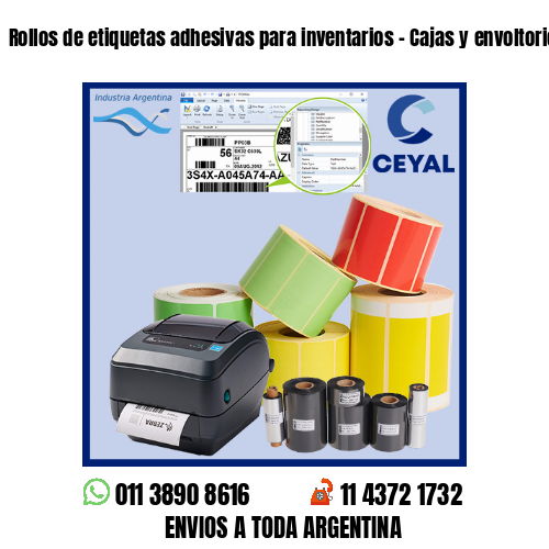 Rollos de etiquetas adhesivas para inventarios – Cajas y envoltorios