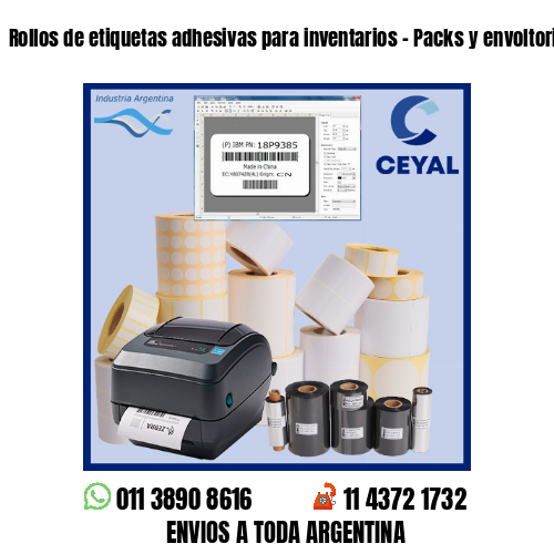 Rollos de etiquetas adhesivas para inventarios – Packs y envoltorios