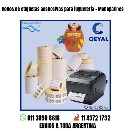 Rollos de etiquetas adshesivas para juguetería – Monopatines