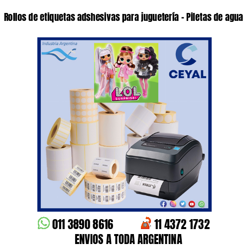 Rollos de etiquetas adshesivas para juguetería – Piletas de agua