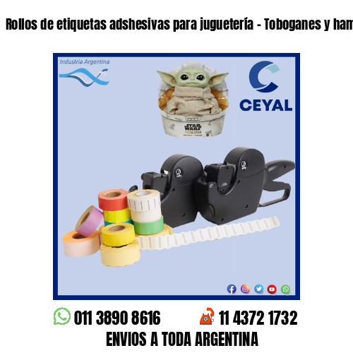 Rollos de etiquetas adshesivas para juguetería – Toboganes y hamacas