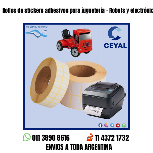 Rollos de stickers adhesivos para juguetería – Robots y electrónicos