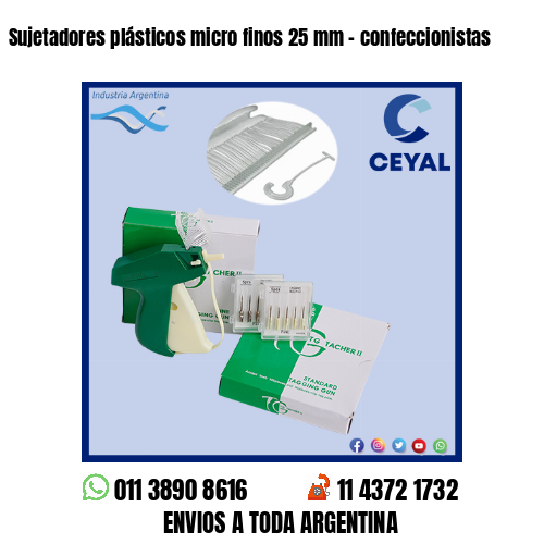 Sujetadores plásticos micro finos 25 mm – confeccionistas