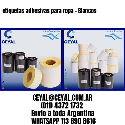 etiquetas adhesivas para ropa – Blancos