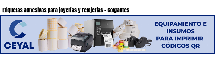 Etiquetas adhesivas para joyerías y relojerías - Colgantes