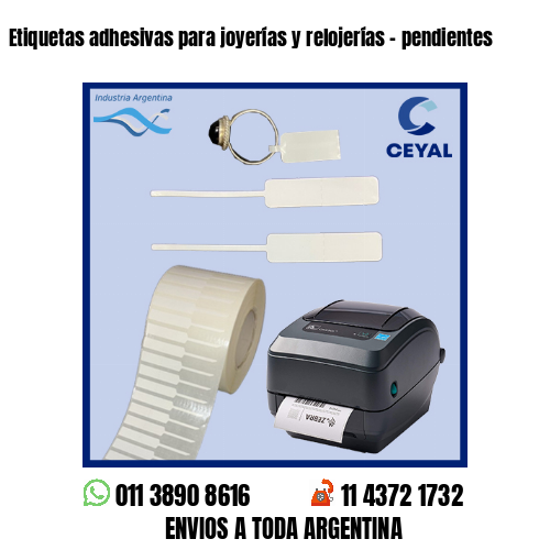 Etiquetas adhesivas para joyerías y relojerías – pendientes