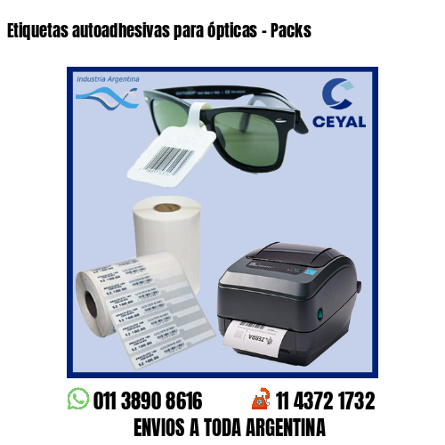 Etiquetas autoadhesivas para ópticas – Packs