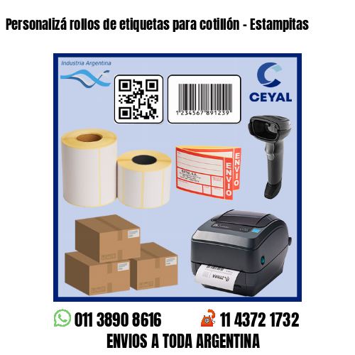 Personalizá rollos de etiquetas para cotillón – Estampitas