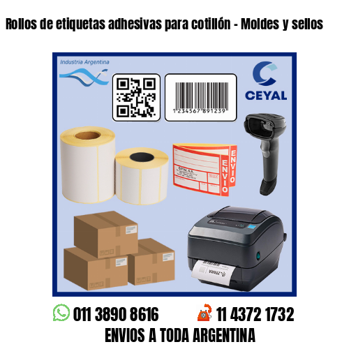 Rollos de etiquetas adhesivas para cotillón – Moldes y sellos