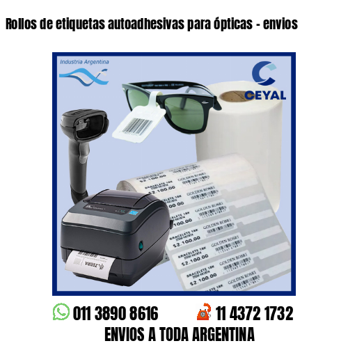 Rollos de etiquetas autoadhesivas para ópticas – envios