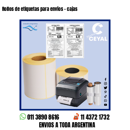 Rollos de etiquetas para envíos – cajas