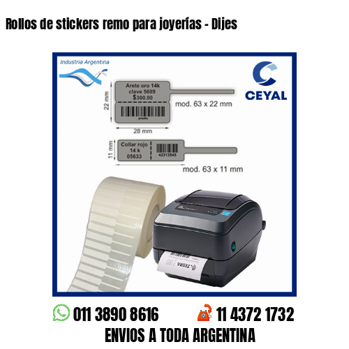 Rollos de stickers remo para joyerías – Dijes