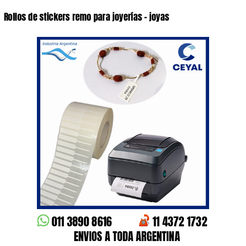 Rollos de stickers remo para joyerías – joyas