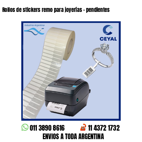 Rollos de stickers remo para joyerías – pendientes