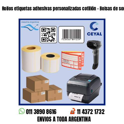 Rollos etiquetas adhesivas personalizadas cotillón – Bolsas de sorpresas