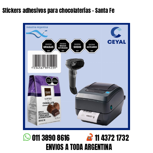 Stickers adhesivos para chocolaterías – Santa Fe