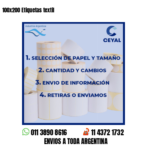 100×200 Etiquetas textil