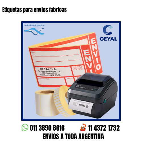 Etiquetas para envios fabricas