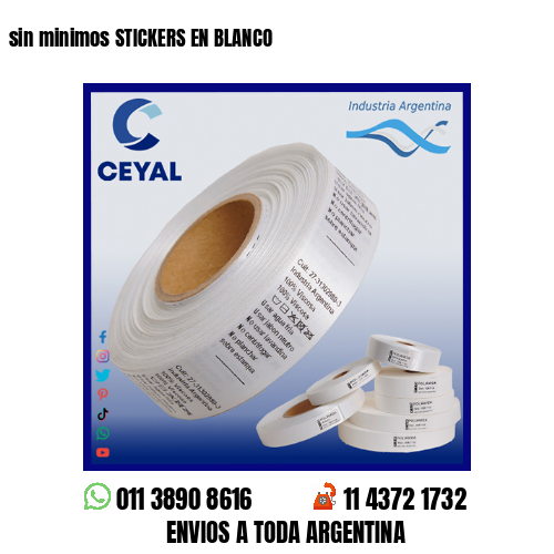 sin minimos STICKERS EN BLANCO