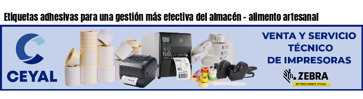 Etiquetas adhesivas para una gestión más efectiva del almacén - alimento artesanal