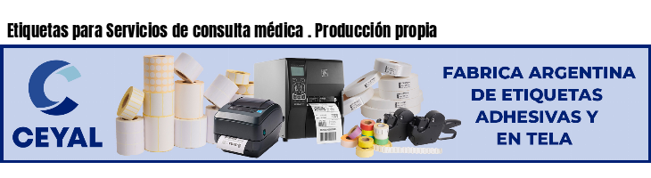 Etiquetas para Servicios de consulta médica . Producción propia