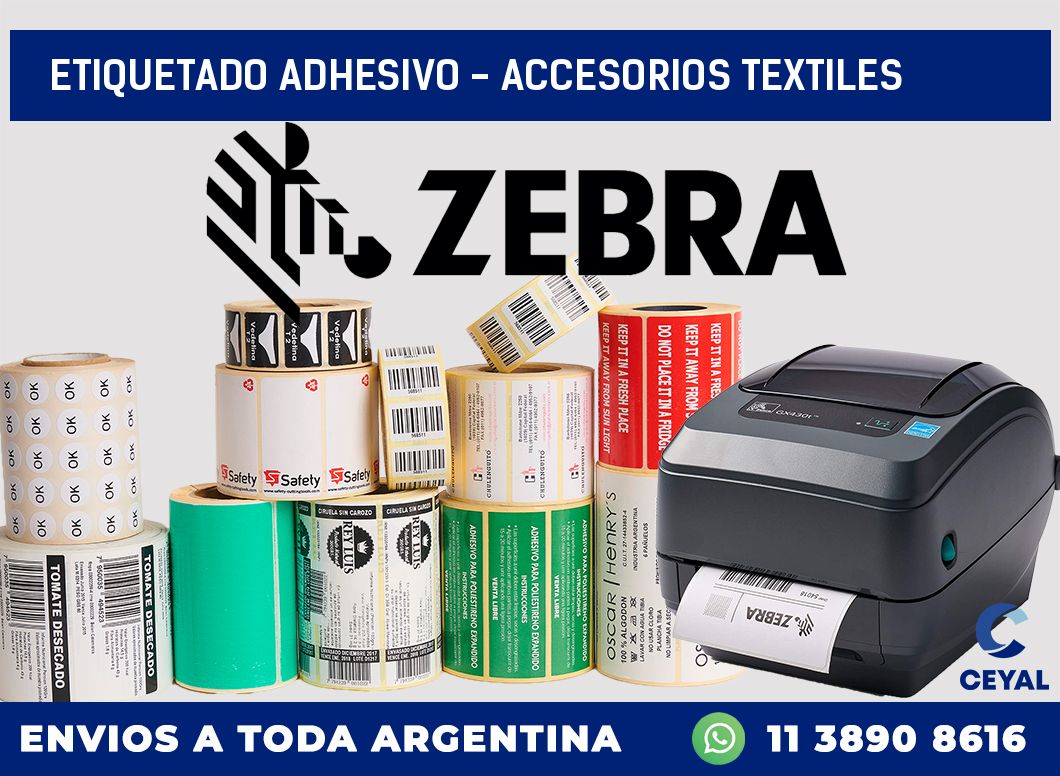 Etiquetado adhesivo - accesorios textiles