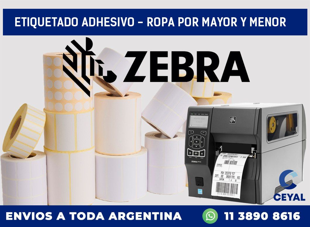 Etiquetado adhesivo – ropa por mayor y menor