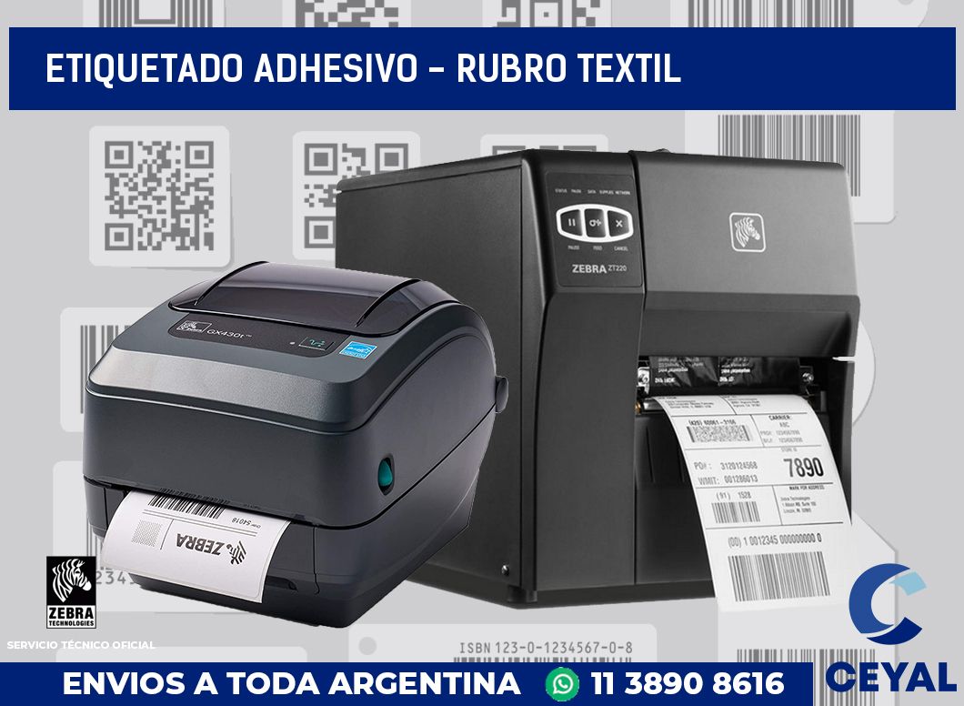 Etiquetado adhesivo - rubro textil