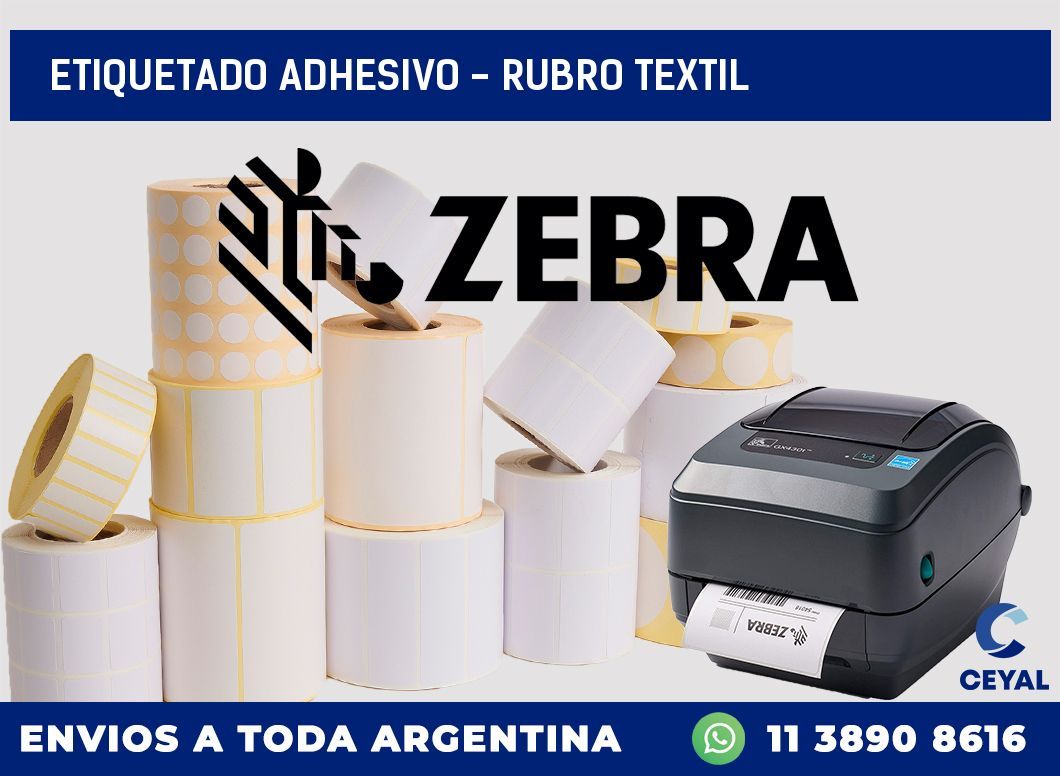 Etiquetado adhesivo - rubro textil