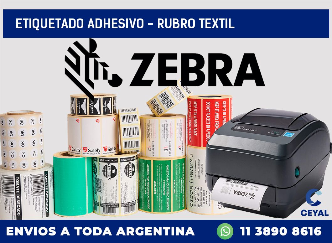 Etiquetado adhesivo – rubro textil