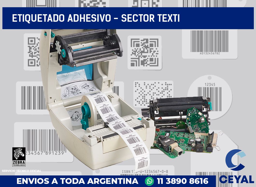 Etiquetado adhesivo - sector texti