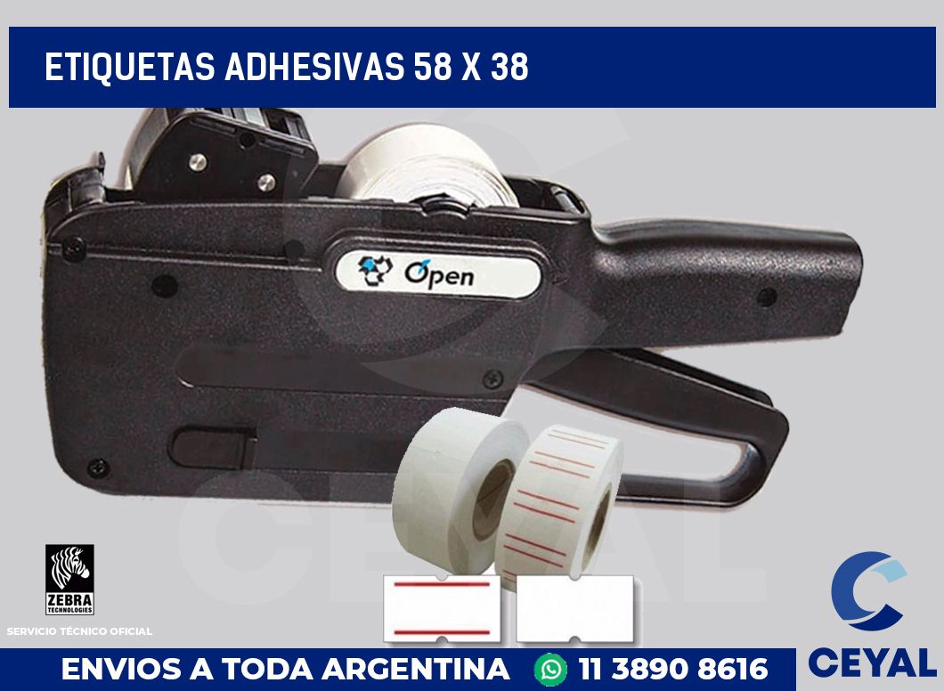 etiquetas adhesivas 58 x 38