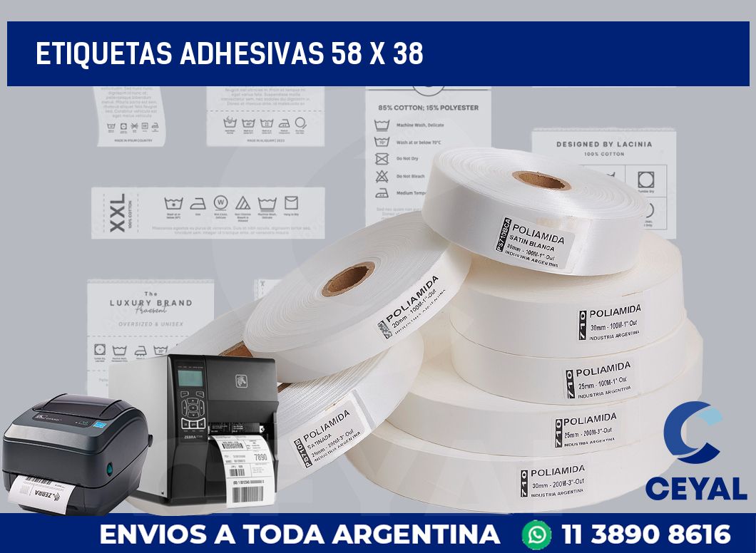 etiquetas adhesivas 58 x 38