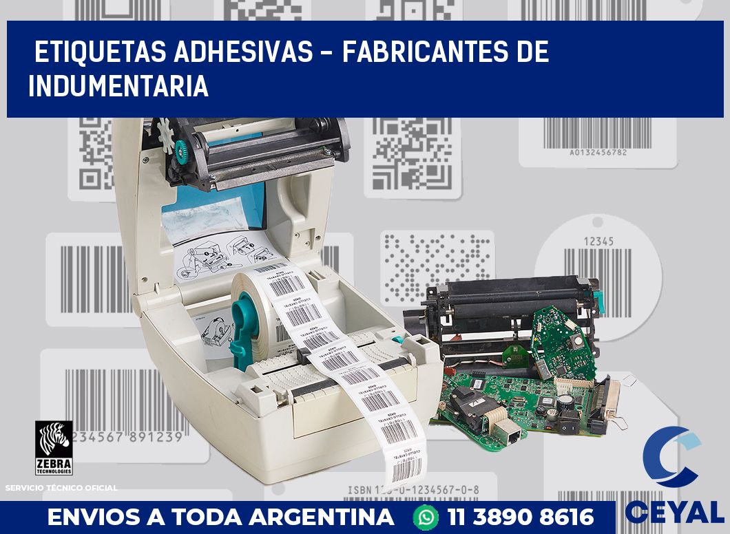 etiquetas adhesivas - Fabricantes de indumentaria