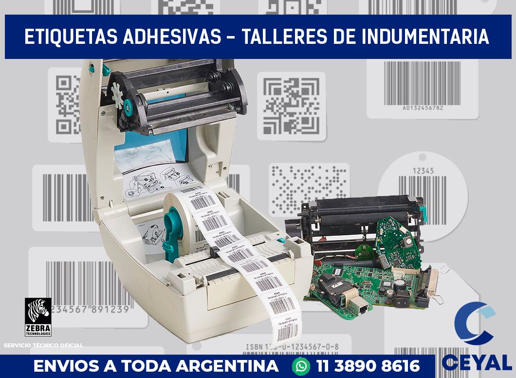 etiquetas adhesivas - Talleres de indumentaria