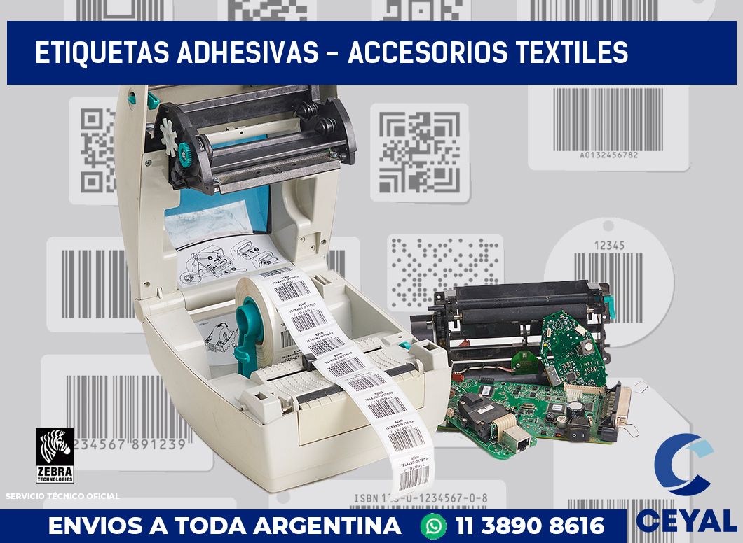 etiquetas adhesivas - accesorios textiles