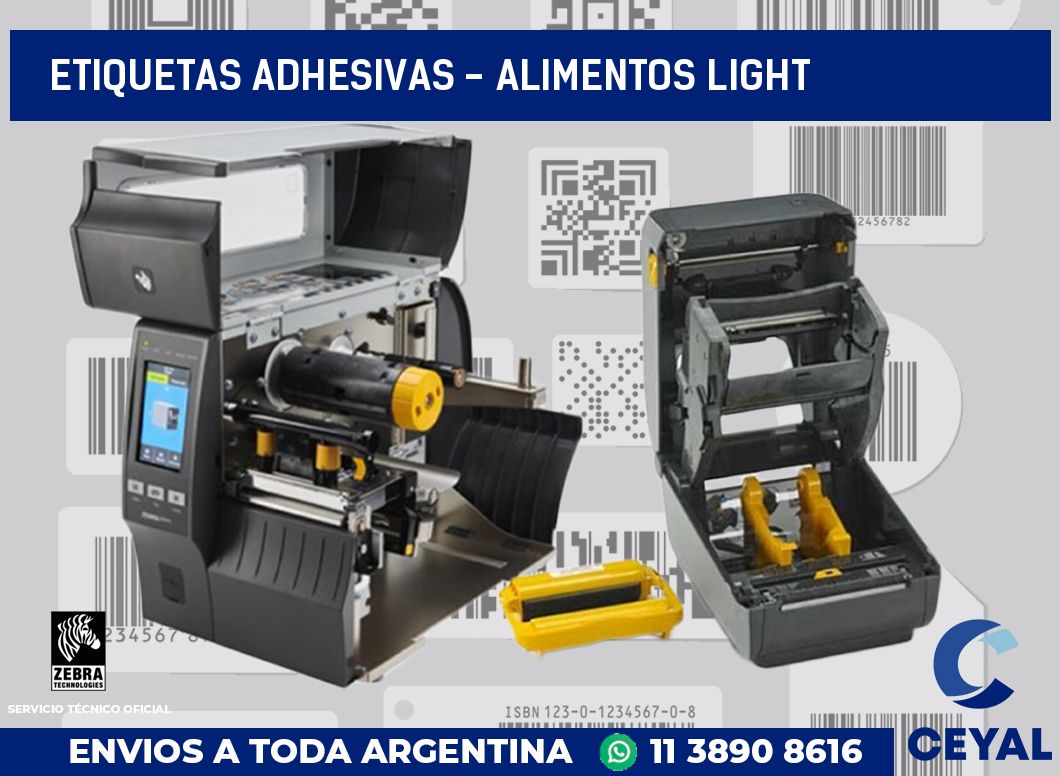 etiquetas adhesivas - alimentos light