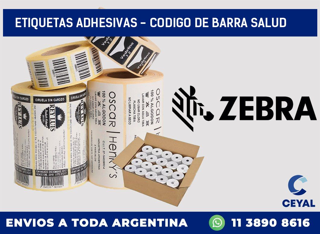 etiquetas adhesivas - codigo de barra salud