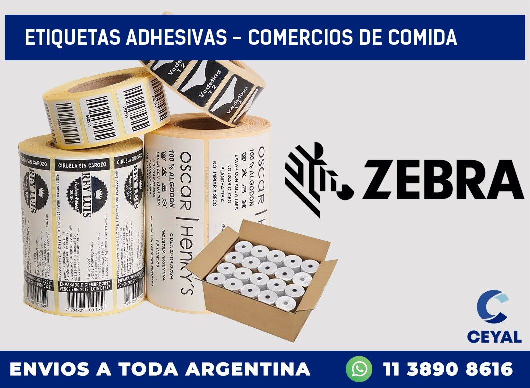 etiquetas adhesivas – comercios de comida