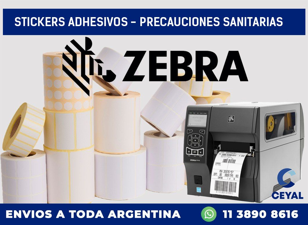 stickers adhesivos – precauciones sanitarias