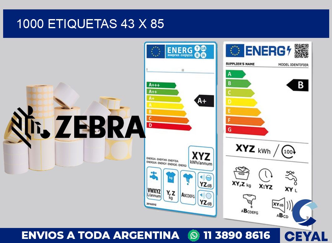 1000 etiquetas 43 x 85