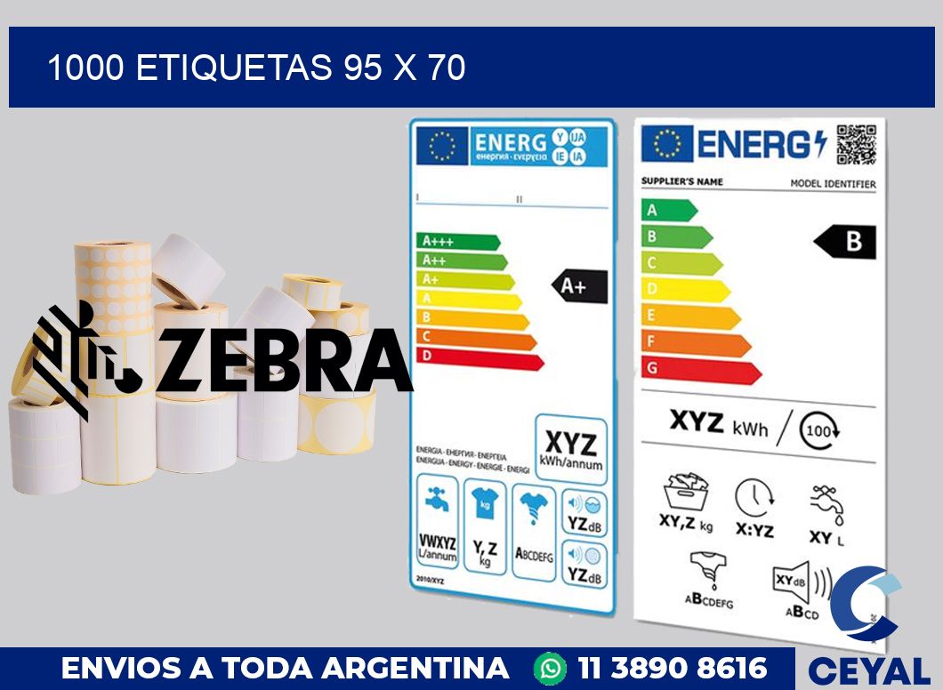 1000 etiquetas 95 x 70