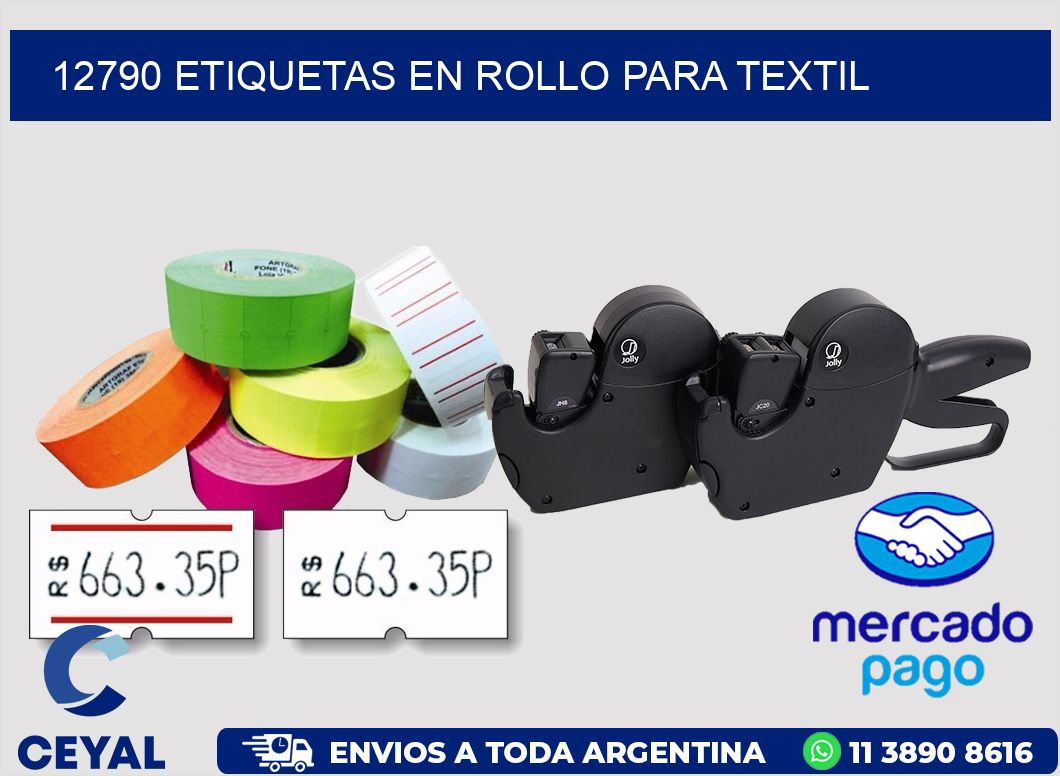 12790 etiquetas en rollo para textil